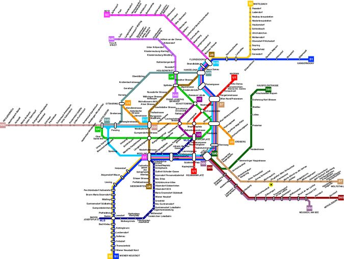 Схема метро Австрия Вена