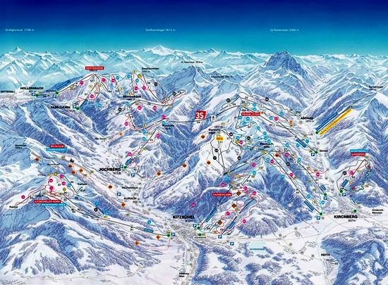 Карта горнолыжного курорта КИТЦБЮЭЛЬ Австрия