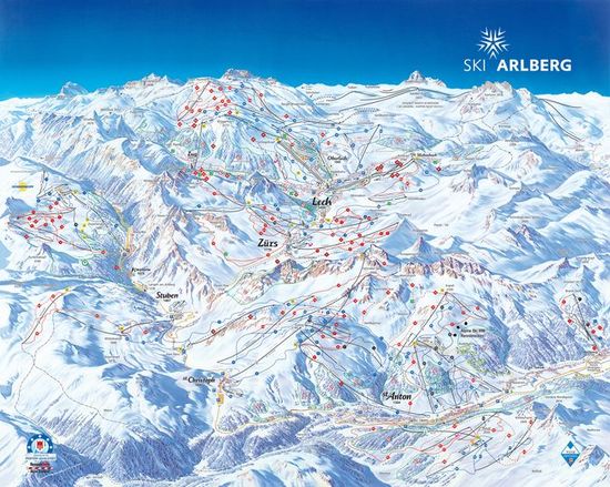 Карта горнолыжного курорта ЛЕХ Австрия